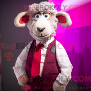 Magenta Merino Sheep mascot...