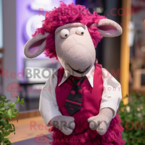 Magenta Merino Sheep mascot...