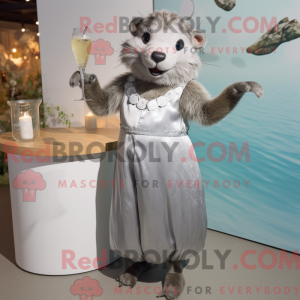 Sølv Beaver maskot kostume...
