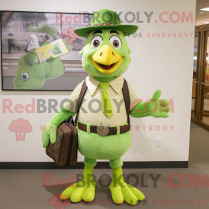 Lime Green Chicken mascot...