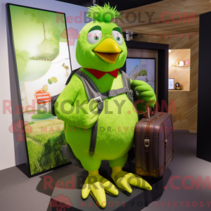 Lime Green Chicken mascot...