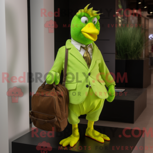 Lime Green Chicken mascot...