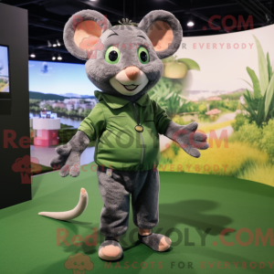 Olive Mouse mascot costume...