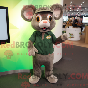 Olive Mouse mascot costume...