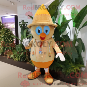 Tan Mango mascot costume...