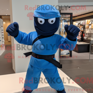 Blå Ninja-maskotdraktfigur...