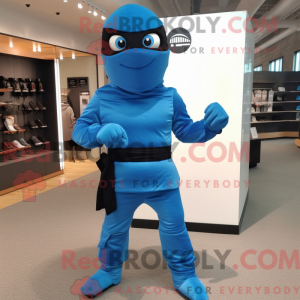 Blå Ninja-maskotdraktfigur...