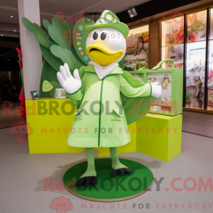 Lime Green Swan mascot...