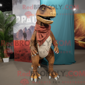 Brun Allosaurus maskot...
