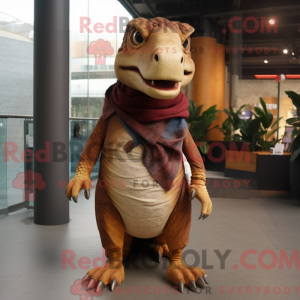 Brun Allosaurus maskot...