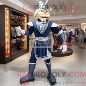 Navy Medieval Knight mascot...