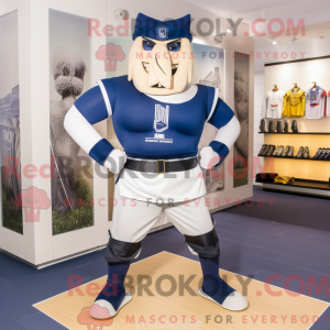 Navy Medieval Knight mascot...