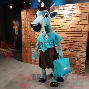 Turkis Okapi maskot kostume...