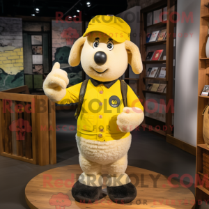 Yellow Sheep mascot costume...