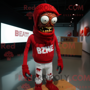 Red Zombie mascot costume...