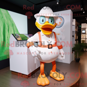 Peach Swans mascot costume...