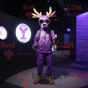 Purple Deer mascot costume...