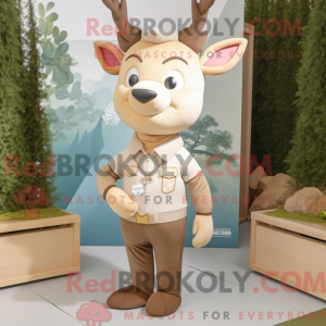 Beige hjorte maskot kostume...