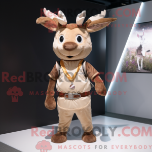 Beige hjorte maskot kostume...