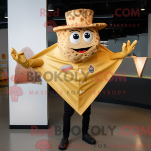 Gold Pizza Slice mascot...