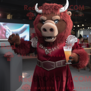 Maroon Bison mascot costume...