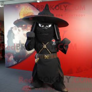 Sort Samurai maskot kostume...