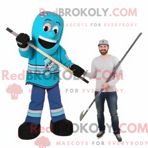 Turquoise Ice Hockey Stick...