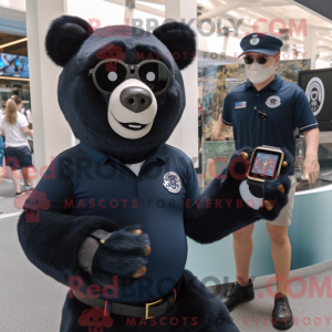 Navy Spectacled Bear mascot...