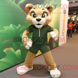 Olive Puma mascottekostuum...