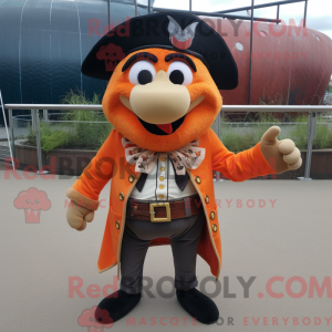 Orange Pirat maskot kostume...