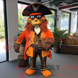 Oranje piraat mascotte...