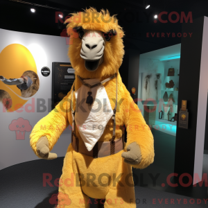 Yellow Camel mascot costume...