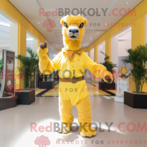 Yellow Camel mascot costume...