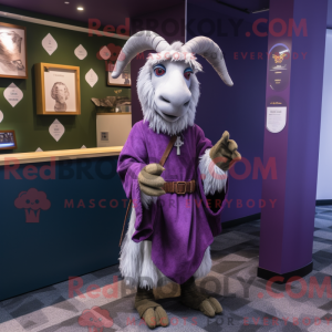 Purple Goat mascot costume...