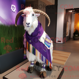 Purple Goat mascot costume...