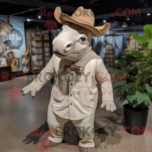 Beige Rhinoceros maskot...