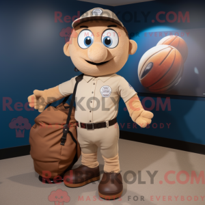 Tan Rugby Ball mascot...