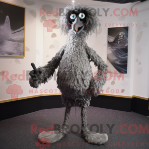 Silver Emu mascot costume...