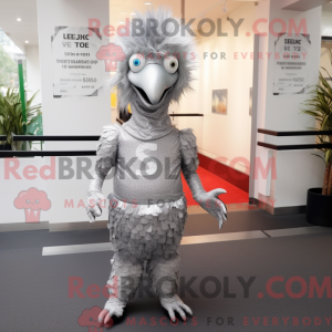 Silver Emu mascot costume...