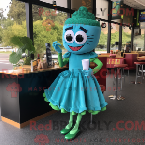 Teal Burgers mascot costume...