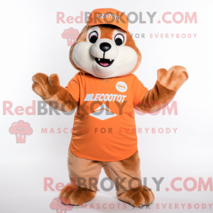 Peach Marmot mascot costume...