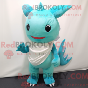 Cyan Axolotl Maskottchen...