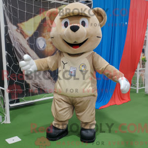 Tan Soccer Goal mascot...