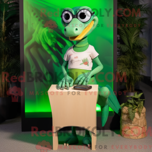 Grøn Dimorphodon maskot...