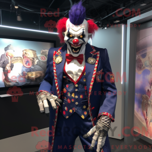 Navy Evil Clown mascot...