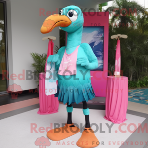 Teal Flamingo mascot...