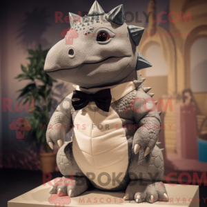 Gray Ankylosaurus mascot...