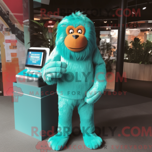 Cyan Orang-Utan Maskottchen...