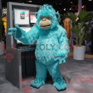 Cyan Orangutan mascot...