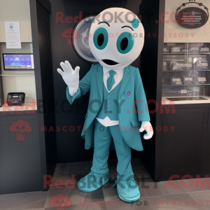 Teal Ghost mascot costume...